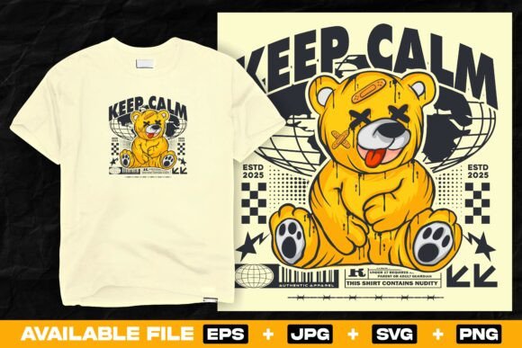 Bear Illustration Graffiti Urban Design: Graphics & T-Shirt Designs
