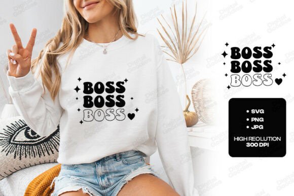Boss Repeating Text Quote Design: Graphics for T-Shirt Designs