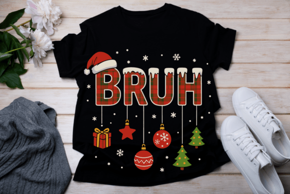 Bruh Christmas Funny Design: Graphics & T-Shirt Designs