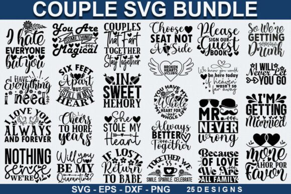Couple SVG Bundle: Graphics for T-Shirt Designs