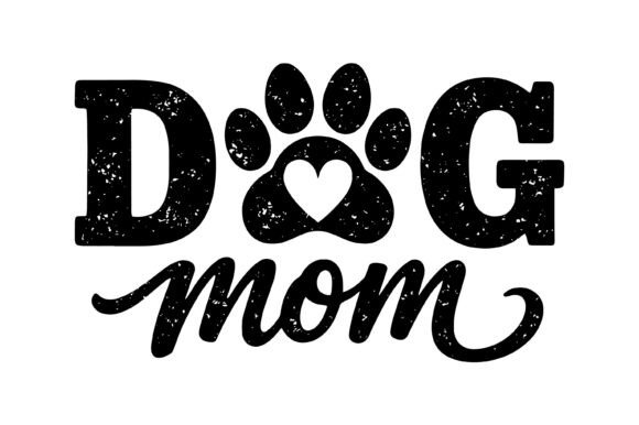 Dog Mom Paw Heart Graphics for T-Shirt Designs