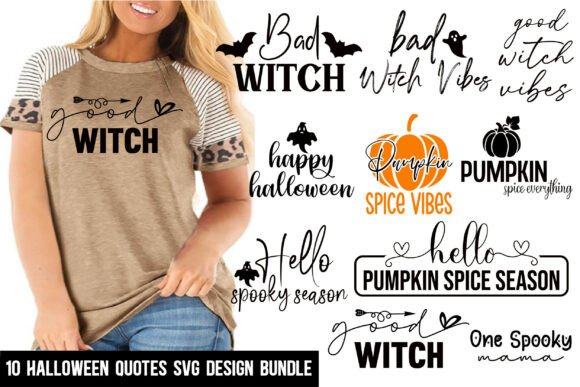 Funny Halloween Quotes SVG Graphics & T-Shirt Designs
