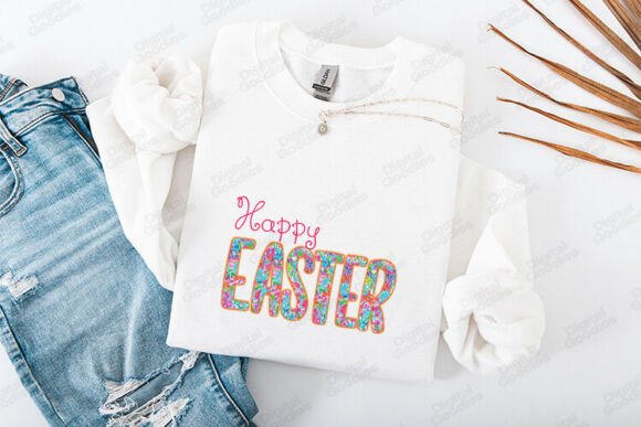 Happy Easter Floral Typography Design: Graphics Review