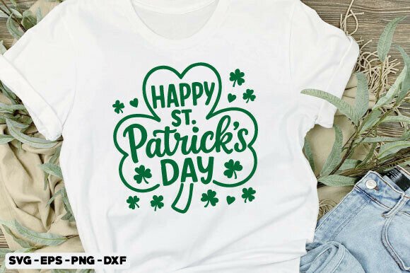 Happy St Patricks Day SVG Design for T-Shirt Graphics