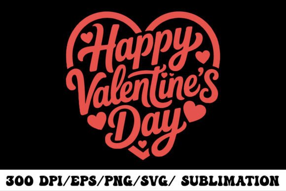 Heart Typography Valentine Design: Graphics & T-Shirt Designs