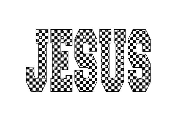 Jesus Checkered Typography Graphics for T-Shirt Designs