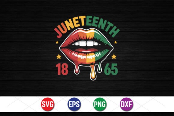 Juneteenth 1865 Lips Design: Graphics for T-Shirt Designs
