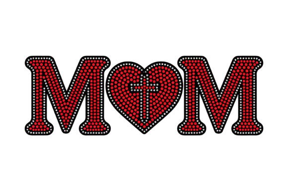Rhinestone Mom Heart Cross Design: T-Shirt Graphics Review